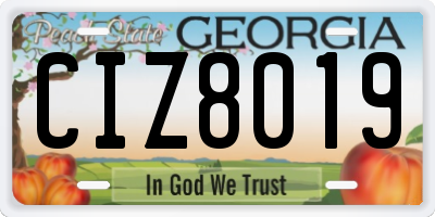 GA license plate CIZ8019
