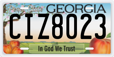 GA license plate CIZ8023