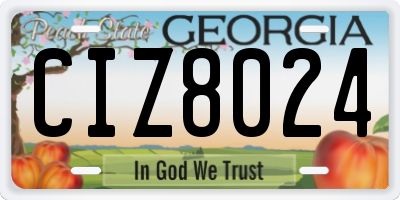 GA license plate CIZ8024