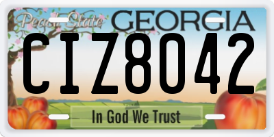 GA license plate CIZ8042
