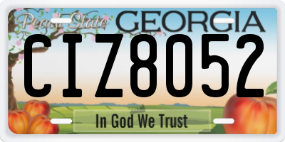 GA license plate CIZ8052