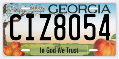 GA license plate CIZ8054