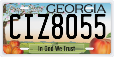 GA license plate CIZ8055