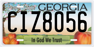 GA license plate CIZ8056