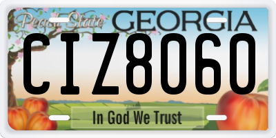 GA license plate CIZ8060