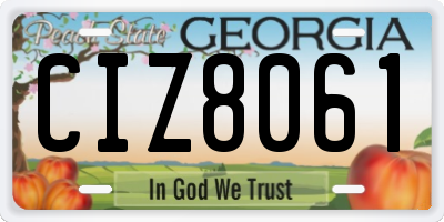GA license plate CIZ8061