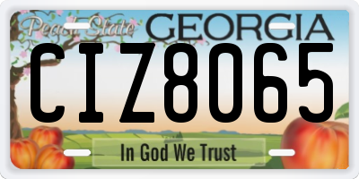 GA license plate CIZ8065