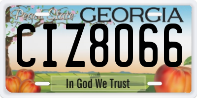GA license plate CIZ8066