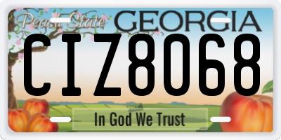 GA license plate CIZ8068