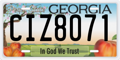GA license plate CIZ8071