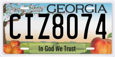GA license plate CIZ8074