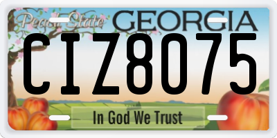 GA license plate CIZ8075