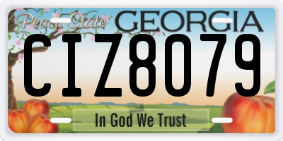 GA license plate CIZ8079