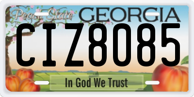 GA license plate CIZ8085