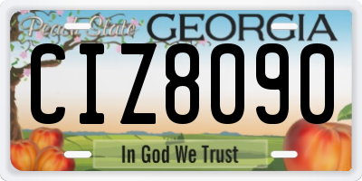 GA license plate CIZ8090