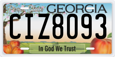 GA license plate CIZ8093