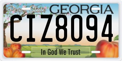 GA license plate CIZ8094