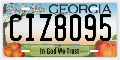 GA license plate CIZ8095