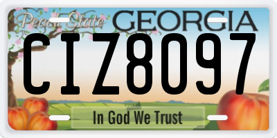 GA license plate CIZ8097
