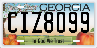 GA license plate CIZ8099