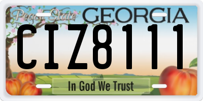 GA license plate CIZ8111