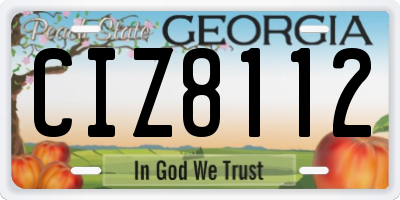 GA license plate CIZ8112