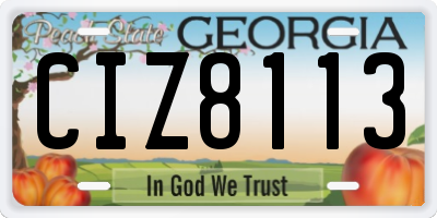 GA license plate CIZ8113