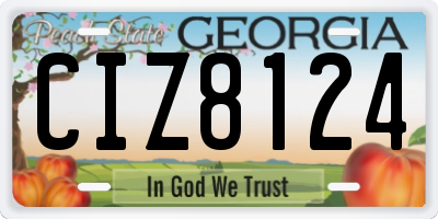 GA license plate CIZ8124