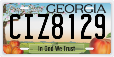 GA license plate CIZ8129