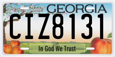 GA license plate CIZ8131