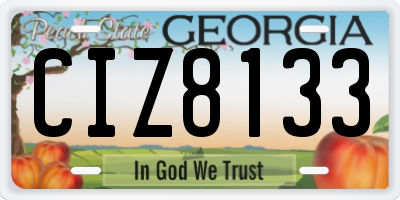 GA license plate CIZ8133