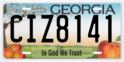 GA license plate CIZ8141