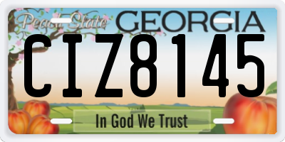GA license plate CIZ8145