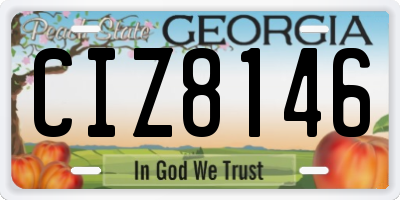 GA license plate CIZ8146