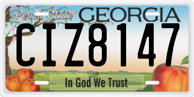 GA license plate CIZ8147