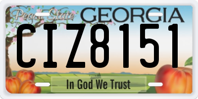 GA license plate CIZ8151
