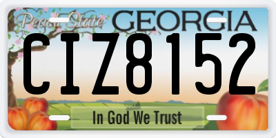 GA license plate CIZ8152