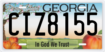 GA license plate CIZ8155