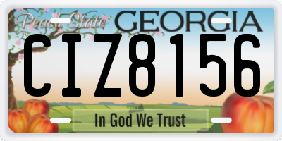 GA license plate CIZ8156