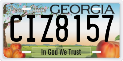 GA license plate CIZ8157