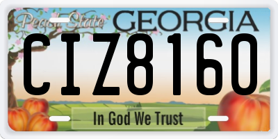 GA license plate CIZ8160
