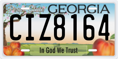 GA license plate CIZ8164