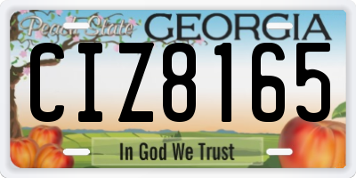GA license plate CIZ8165