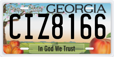 GA license plate CIZ8166