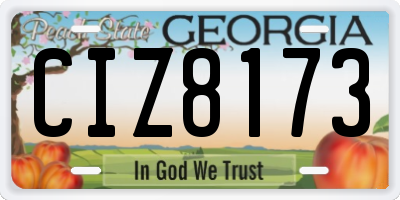 GA license plate CIZ8173