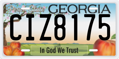 GA license plate CIZ8175