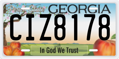 GA license plate CIZ8178