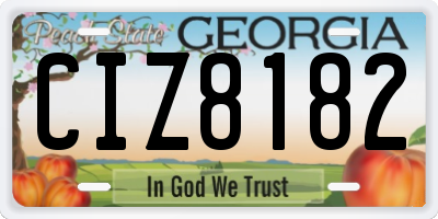 GA license plate CIZ8182