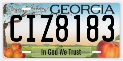 GA license plate CIZ8183