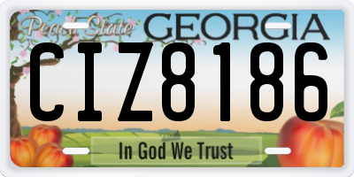 GA license plate CIZ8186